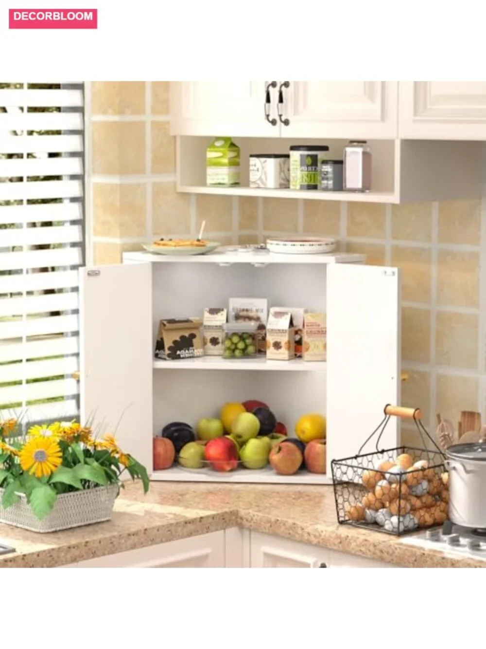 Bamboo Double Layer Bread Box for Kitchen Countertop, Large Bread Storage